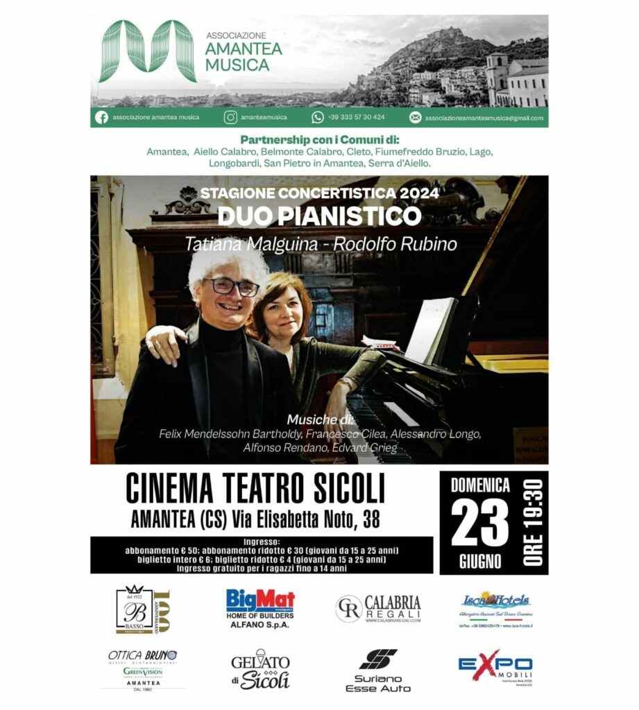 Duo pianistico al teatro Sicoli